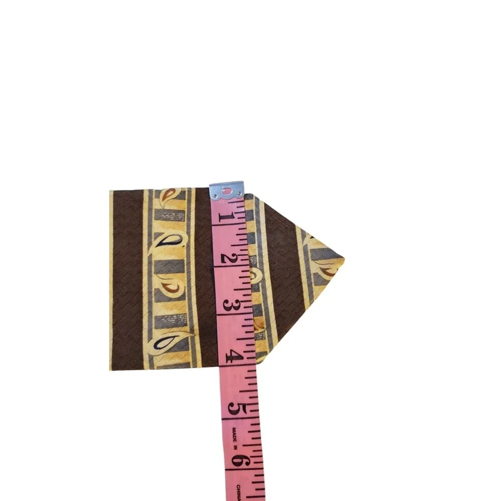 Alexander Lloyd Luxury 100% SILK‎ Men's Designer Striped Brown Cream Long Tie